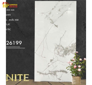 GẠCH LÁT NỀN 60X120 TRẮNG VÂN ĐÁ KHẮC KIM 126199 CAO CẤP GIÁ RẺ