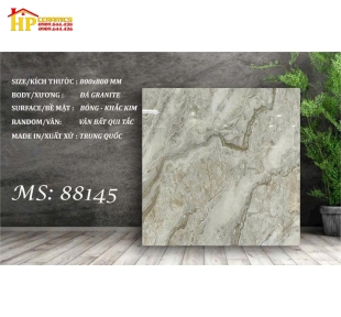 GẠCH LÁT NỀN 80X80 VÂN ĐÁ MARBLE XÁM NÂU KHẮC KIM 88145 CAO CẤP GIÁ RẺ