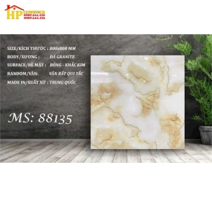 GẠCH LÁT NỀN 80X80 VÂN ĐÁ VÀNG KHẮC KIM 88135 CAO CẤP GIÁ RẺ