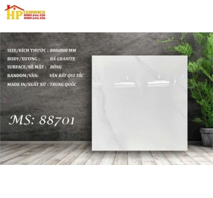 GẠCH LÁT NỀN 80X80 TRẮNG VÂN KHÓI 88701 CAO CẤP GIÁ RẺ