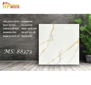 GẠCH LÁT NỀN 80X80 TRẮNG VÂN KHÓI KHẮC KIM VÀNG 88373 CAO CẤP GIÁ RẺ
