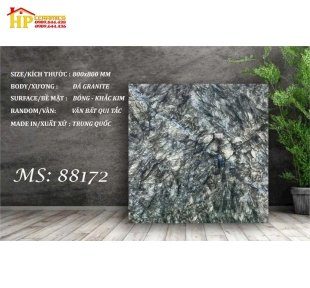 GẠCH LÁT NỀN 80X80 VÂN ĐÁ MARBLE XANH ĐEN KHẮC KIM 88172 CAO CẤP GIÁ RẺ