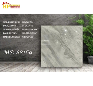 GẠCH LÁT NỀN 80X80 VÂN ĐÁ SUỐI XÁM KHẮC KIM 88169 CAO CẤP GIÁ RẺ