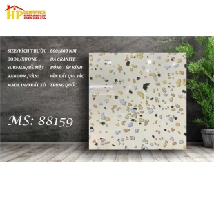 GẠCH LÁT NỀN 80X80 MÀU KEM VÂN ĐÁ MÀI NÂU XANH ÉP KÍNH 88159 CAO CẤP GIÁ RẺ