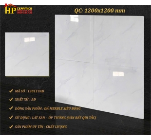 GẠCH LÁT NỀN 120X120 TRẮNG VÂN KHÓI 120119 CAO CẤP GIÁ RẺ