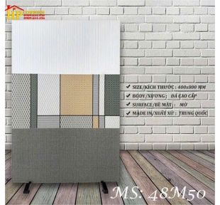 GẠCH ỐP TƯỜNG 40X80 VÂN VẢI XÁM ĐẬM LỢT ĐIỂM CÁ TÍNH MATT 48M50 CAO CẤP GIÁ RẺ