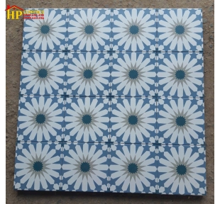 GẠCH LÁT NỀN 20X20 BÔNG CÚC XANH CỔ ĐIỂN CAO CẤP GIÁ RẺ