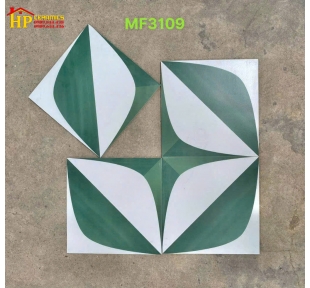 GẠCH BÔNG 30X30 TRẮNG GHÉP HOA VĂN XANH 3109 CAO CẤP GIÁ RẺ