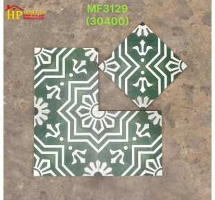 GẠCH BÔNG 30X30 MÀU XANH HOA VĂN TRẮNG CỔ XƯA 3129 CAO CẤP GIÁ RẺ
