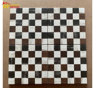 GẠCH BÔNG 20X20 HOA VĂN Ô VUÔNG NHỎ NÂU ĐẬM LỢT CAO CẤP GIÁ RẺ