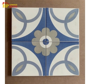 GẠCH BÔNG 20X20 HOA VĂN XANH NỀN KEM GHÉP CỔ ĐIỂN CAO CẤP GIÁ RẺ