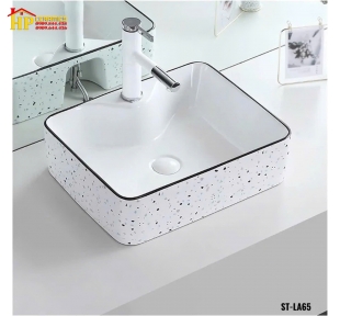 LAVABO ĐẶT BÀN CHỮ NHẬT VÂN TERAZO LA 65 CAO CẤP GIÁ RẺ
