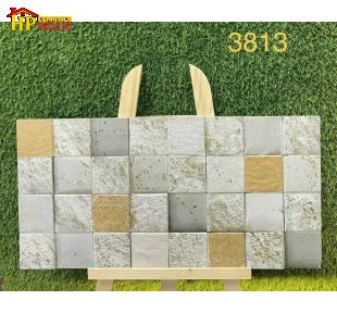 GẠCH TRANG TRÍ 30X60 SẮC MÀU XÁM TRẮNG KẾT HỢP VÀNG HỌA TIẾT Ô VUÔNG GHÉP 3D NHẬP KHẨU CAO CẤP