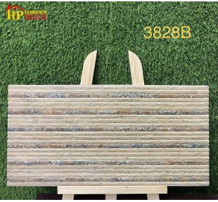 GẠCH TRANG TRÍ 30X60 MÀU KEM BE HỌA TIẾT THANH NGANG CHẠY DÀI 3D NHẬP KHẨU CAO CẤP