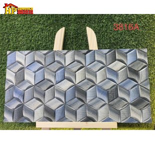 GẠCH TRANG TRÍ 30X60 SẮC XANH KẾT HỢP ĐEN HỌA TIẾT LẬP PHƯƠNG 3D NHẬP KHẨU CAO CẤP