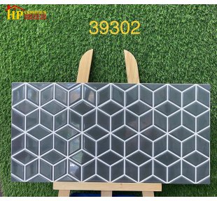GẠCH TRANG TRÍ 30X60 SẮC ĐEN HUYỀN BÍ HỌA TIẾT HÌNH HỌC LẬP PHƯƠNG 3D NHẬP KHẨU CAO CẤP