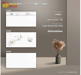 GẠCH ỐP TƯỜNG 30X60 VÂN TRẮNG KHÓI ĐIỂM BÔNG MẪU ĐƠN SIÊU BÓNG 85006 CAO CẤP GIÁ RẺ