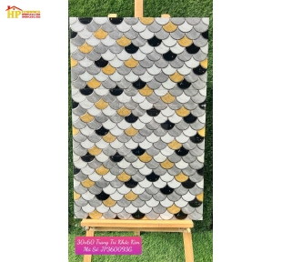 GẠCH TRANG TRÍ 30X60 KHẮC KIM VẢY CÁ XÁM VÀNG ĐEN 360093 CAO CẤP GIÁ RẺ