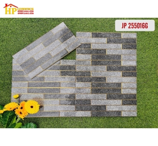 GẠCH TRANG TRÍ 25X50 KIỂU XÂY GẠCH VÂN ĐÁ MÈ XÁM KHẮC KIM 255016G CAO CẤP GIÁ RẺ