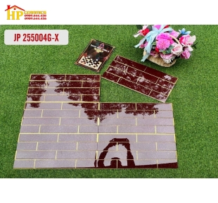 GẠCH TRANG TRÍ 25X50 KIỂU XÂY GẠCH VÂN ĐÁ MÀU ĐỎ KHẮC KIM CAO CẤP GIÁ RẺ