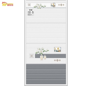 GẠCH ỐP TƯỜNG 40X80 SỌC XÁM ĐẬM LỢT ĐIỂM BÔNG CÚC TRẮNG 48604 CAO CẤP GIÁ RẺ