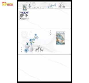 GẠCH ỐP TƯỜNG 40X80 TRẮNG VÂN KHÓI ĐIỂM BỨC TRANH SƠN THỦY 48405 CAO CẤP GIÁ RẺ