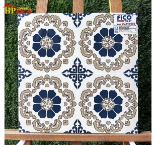 GẠCH BÔNG 40X40 BÔNG XANH VIỀN NÂU 46003 CAO CẤP GIÁ RẺ