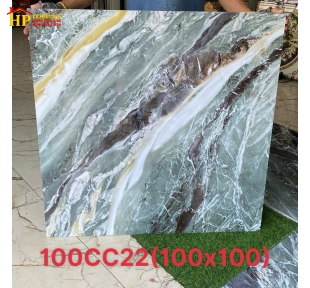GẠCH LÁT NỀN 100X100 VÂN XANH NGỌC LỤC BẢO NHẠT 100CC22 CAO CẤP 
