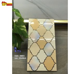 GẠCH TRANG TRÍ 30X60 SẮC VÀNG HỌA TIẾT LỒNG ĐÈN KẾT HỢP NHỦ VÀNG NHẬP KHẨU CAO CẤP