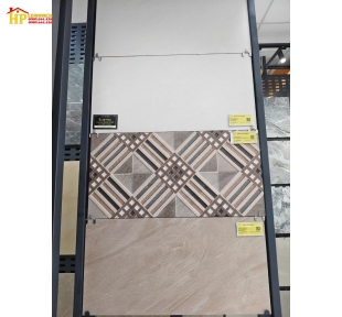 GẠCH ỐP TƯỜNG 30X60 VÂN ĐÁ NÂU XÉO ĐIỂM HÌNH VUÔNG XÉO HIỆU ỨNG 3D NHẬP KHẨU CAO CẤP