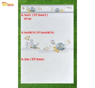 GẠCH  ỐP TƯỜNG 30X60 VÂN TRẮNG KHÓI NHẸ ĐIỂM BÔNG XANH LÁ VÀNG CAO CẤP GIÁ RẺ