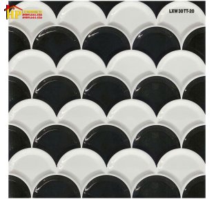GẠCH TRANG TRÍ 30X30 TRẮNG ĐEN HỌA TIẾT VẢY CÁ CAO CẤP GIÁ RẺ