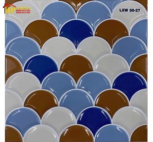 GẠCH TRANG TRÍ 30X30 MÀU TRẮNG XANH NÂU HỌA TIẾT VẢY CÁ CAO CẤP GIÁ RẺ