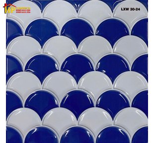GẠCH TRANG TRÍ 30X30 SẮC MÀU XANH TRẮNG HỌA TIẾT VẢY CÁ CAO CẤP GIÁ RẺ