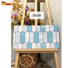 GẠCH TRANG TRÍ 30X60 SẮC MÀU XANH LAM SÁNG HỌA TIẾT LÔNG VŨ NHẬP KHẨU CAO CẤP