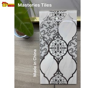 GẠCH TRANG TRÍ 30X60 HỌA TIẾT LỒNG ĐÈN MAROC ĐEN TRẮNG BẠC ÁNH KIM NHẬP KHẨU CAO CẤP