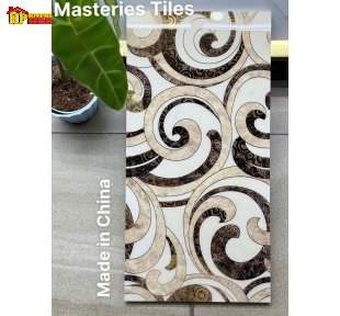 GẠCH TRANG TRÍ 30X060 HỌA TIẾT SÓNG CUỘN VÀ MÂY CỔ BAROQUE PHỐI TONE NÂU CAFE,KEM VÀ VÂN ĐÁ NHẬP KHẨU CAO CẤP