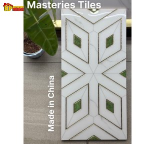 GẠCH TRANG TRÍ 30X60 MÀU TRẮNG VÂN MÂY HỌA TIẾT NGÔI SAO KHỐI KIM CƯƠNG XANH NHẬP KHẨU CAO CẤP  