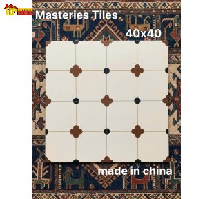 GẠCH TRANG TRÍ BÔNG 40X40 SẮC MÀU KEM HỌA TIẾT BÔNG BỐN CÁNH NÂU NHẬP KHẨU CAO CẤP