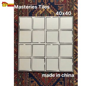 GẠCH TRANG TRÍ 40X40 SẮC MÀU TRẮNG KEM HỌA TIẾT Ô VUÔNG ĐEN NHẬP KHẨU CAO CẤP