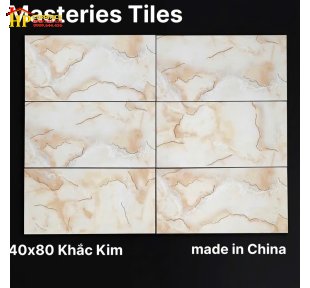 GẠCH ỐP TƯỜNG 40X80 KHẮC KIM VÂN ĐÁ TRẮNG KEM KẾT HỢP VÀNG HỔ PHÁCH NHẬP KHẨU CAO CẤP