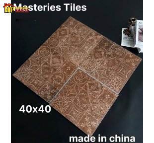 GẠCH TRANG TRÍ 40X40 TONE NÂU TRẦM HOA VĂN CỔ ĐIỂN PATCHWORK NHẬP KHẨU CAO CẤP