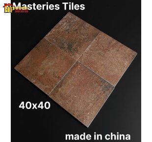 GẠCH TRANG TRÍ 40X40 TONE NÂU ĐỎ HIỆU ỨNG RỈ SÉT NHẬP KHẨU CAO CẤP