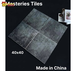 GẠCH TRANG TRÍ 40X40 TONE XANH ĐEN GIẢ CỔ HỌA TIẾT RỈ SÉT NHẬP KHẨU CAO CẤP