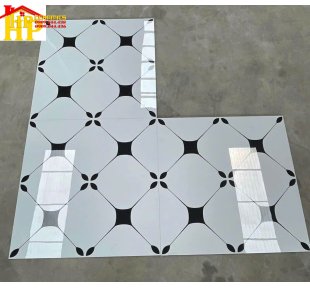 GẠCH LÁT NỀN 80X80 SẮC MÀU TRẮNG HOA VĂN HÌNH THOI BỐN GÓC UỐN CONG MÀU ĐEN NHẬP KHẨU CAO CẤP