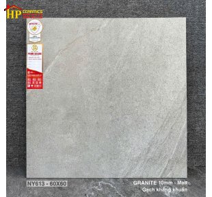 GẠCH LÁT NỀN 60X60 SẮC MÀU XÁM MỜ TRUNG TÍN VÂN ĐÁ TỰ NHIÊN THÔ MỘC CAO CẤP