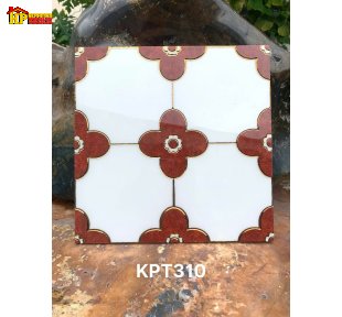 GẠCH TRANG TRÍ 30X30 KẾT HỢP TONE TRẮNG ĐỎ HỌA TIẾT 4 GÓC BO THÀNH BÔNG 4 CÁNH NHẬP KHẨU CAO CẤP