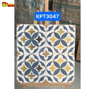 GẠCH TRANG TRÍ 30X30 NỀN MÀU TRẮNG HỌA TIẾT HOA 4 CÁNH TRÒN ĐAN XEN NHẬP KHẨU CAO CẤP
