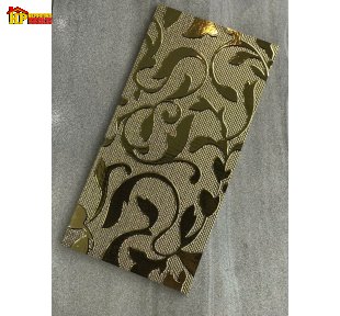 GẠCH TRANG TRÍ 30X60 SẮC MÀU VÀNG KIM HOÀNG TỘC HỌA TIẾT HOA LÁ CUỘN PHONG CÁCH NHẬP KHẨU CAO CẤP