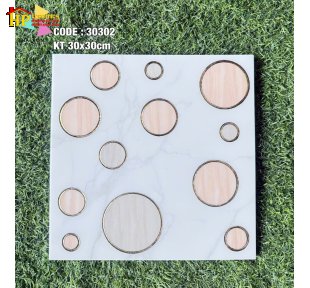 GẠCH TRANG TRÍ 30X30 SẮC MÀU TRẮNG KHÓI HỌA TIẾT BONG BÓNG HỒNG KHẮC KIM VÀNG NHẬP KHẨU CAO CẤP